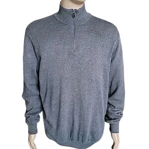 Mizuno WindLite Flex Sweater Mens Medium Gray 1/4 Zip Windproof Knit Lined